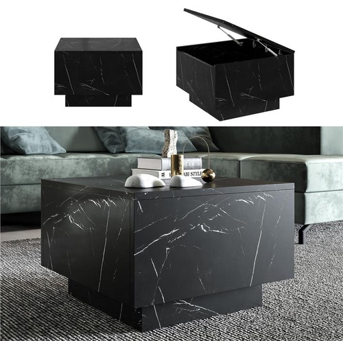 Marble coffee table black - coffee,