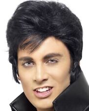 Mens Officially Licensed Elvis Presley Fancy Dress Wig Rockstar Wig by Smiffys