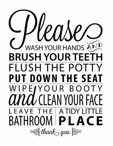 Bathroom rules metal - rules,