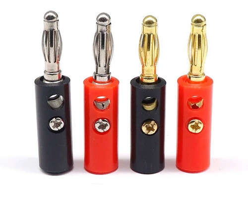 10pcs gold plated banana plugs - gold,