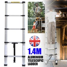 Telescopic Loft Ladder 1.4M Extendable Collapsible Step Ladders Securing Bolt UK