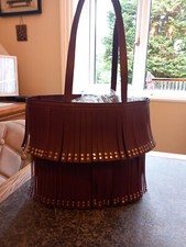 Burgundy Large Tassel Tote Bag With Stud Detail 