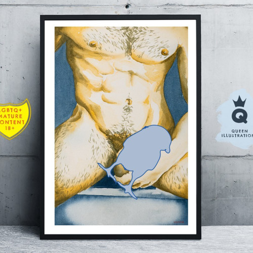 Nude watercolour painting - nude, a