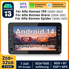 32GB Carplay Android 14 Car Stereo Radio GPS Nav For Alfa Romeo Spider Brera 159