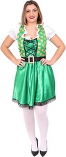 LADIES IRISH DRESS ST PATRICKS LEPRECHAUN IRELAND FANCY DRESS COSTUME 20-22 Year