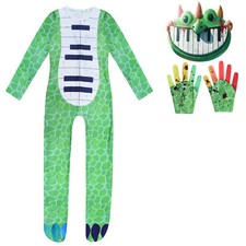Kids poppy playtime4 Cosplay Costume Halloween Role Playing Jumpsuit Mask Gloves