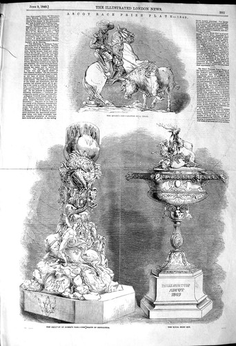 Old antique print 1849 - 1849, ascot