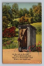 Vintage Curt Teich Outhouse