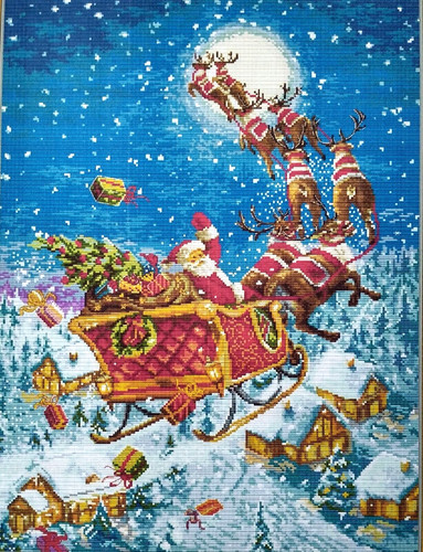 Santa reindeers the road - santa,