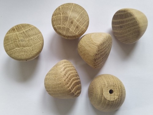 Oak wooden knobs - wooden, 30mm