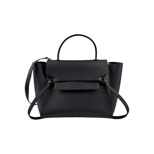 Celine black grained leather - black,