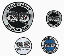 BJJ Brazilian Jiu Jitsu / Carlson Gracie Gi Patch Badge x 4 Embroidered & Backed