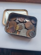 Vintage Tobacco Tin Job Lot Of British Coins Collection - House Clearance