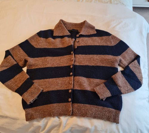 Zara wool blend navy brown - blend, navy/brown