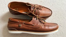 Barbour brown leather boat - leather,