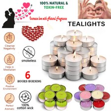 Natural Scented Tea Night Lights Candles 6 HOUR LONG BURN Tealights Nightlight