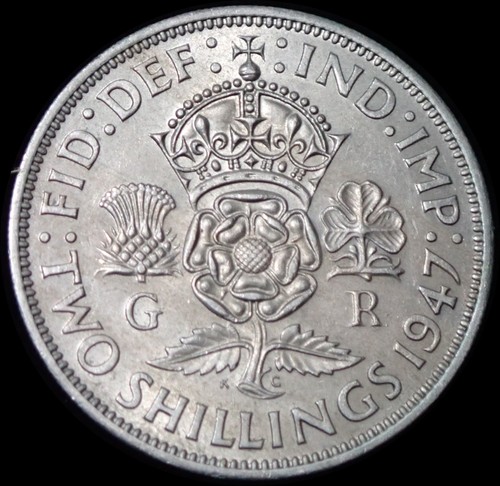 Two shillings 1947 george - shillings,