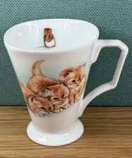 Wren Giftware Fluffy Animals By David Wheeler Fine Bone China Mug Orange Kittens