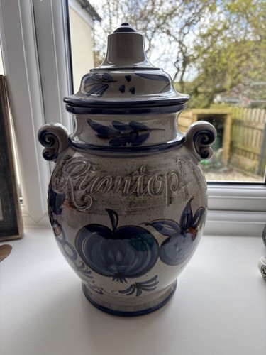 Vintage blue white glazed - &,