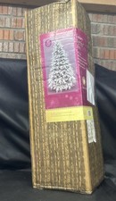 SHATCHI 120cm Lapland Fir Artificial Snow Flocked Green Christmas Tree 4 Ft