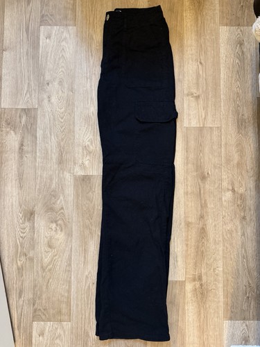Zara black straight leg cargo - black,