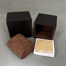 Michael Kors Empty Watch Box Brown Original Cushion Genuine & Booklet