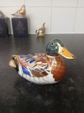 Royal Crown Derby Mallard Duck Paperweight with 1st Quality Gold Stopper