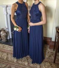 Coast pleated navy maxi dress