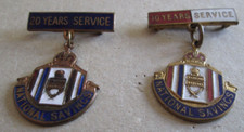 NATIONAL SAVINGS MEDAL BADGES 10 & 20 YEARS SERVICE - FATTORINI BADGES. (1)