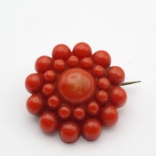 Antique Coral Style Brooch