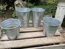 IKEA Socker Galvanised Metal Planters X 4