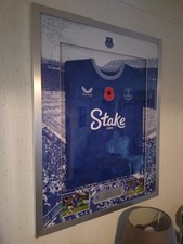 Iliman Ndiaye Match Worn Shirt Framed Signed West Ham Vs Everton Goodison Park