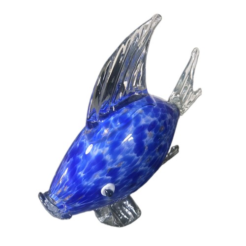 Large glass fish blue - large,