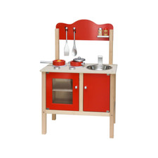 Viga Toys Red Wooden Kitchen