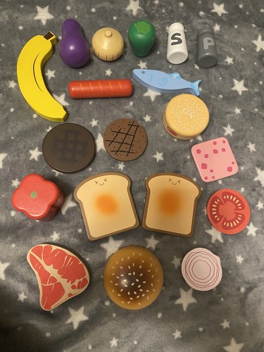 Wooden play food - bundle, for