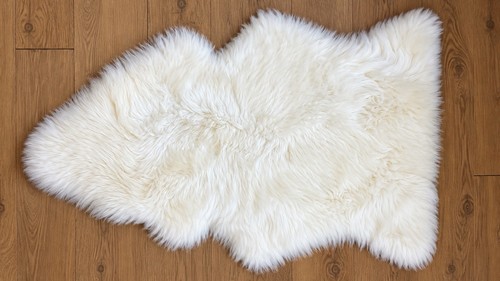 Genuine sheepskin rug ivory - genuine,