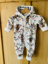 Polarn O. Pyret Cotton Christmas  Print Sleepsuit 1 month
