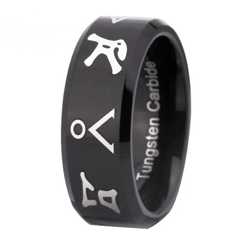 8mm shiny black - black, bevel