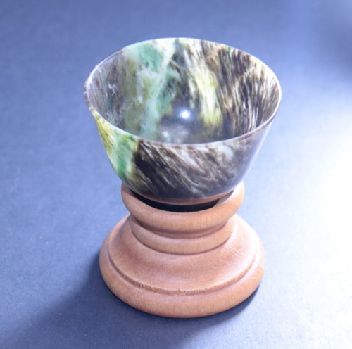 Carved natural jade bowl - carved,