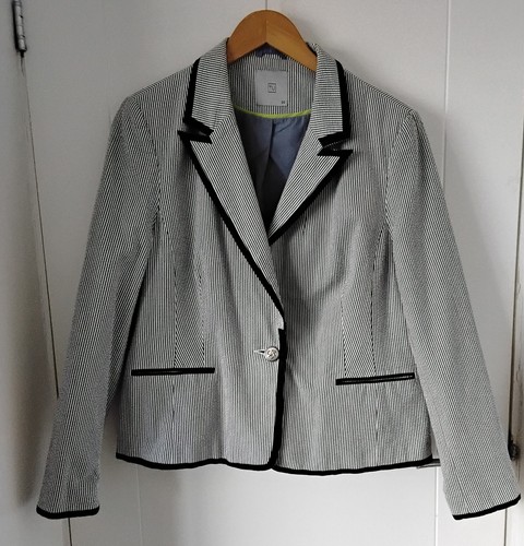 Navy white stripe lined - &,