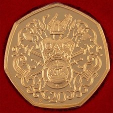 1982 Isle of Man Vikings Gold Proof Twenty Pence 20p Boxed with Certificate