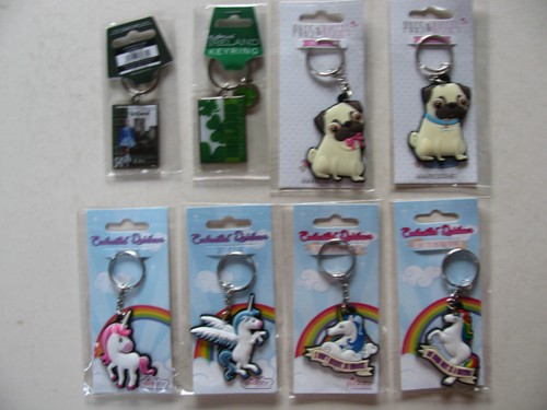 Keyrings keychains owls pugs - keyrings,