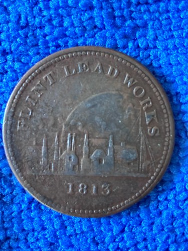 1813 flint lead works penny - 1813,