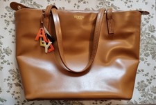 Radley Ladies Leather Tan Handbag With Abstract Lining.