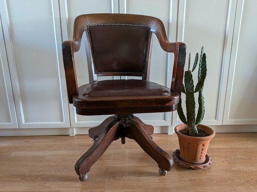 Swivel office desk chair oak - office,