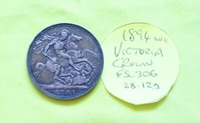 1894 LVII UK Silver CROWN coin