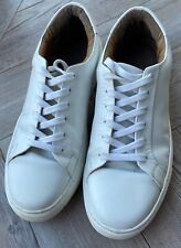 mens white leather trainer shoes size 7.5 Schuh 