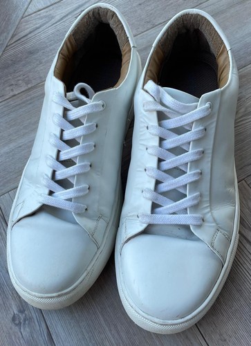 Mens white leather - leather, trainer