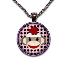 Sock Monkey Polka Dots Pink