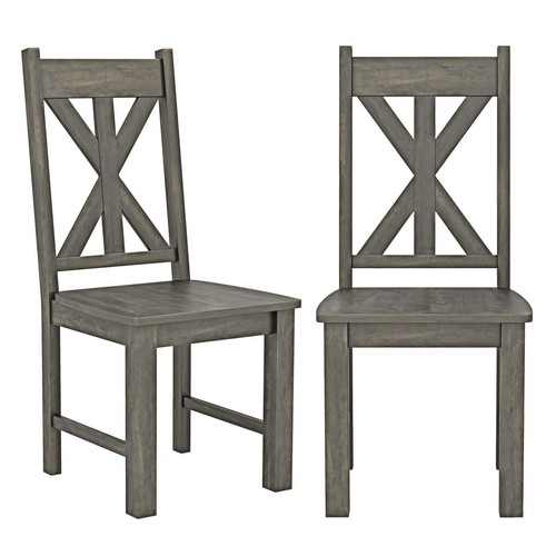 Wooden dining chairs set - wooden, 2